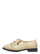 Romwe Apricot Square Toe Fringe Bow Pumps