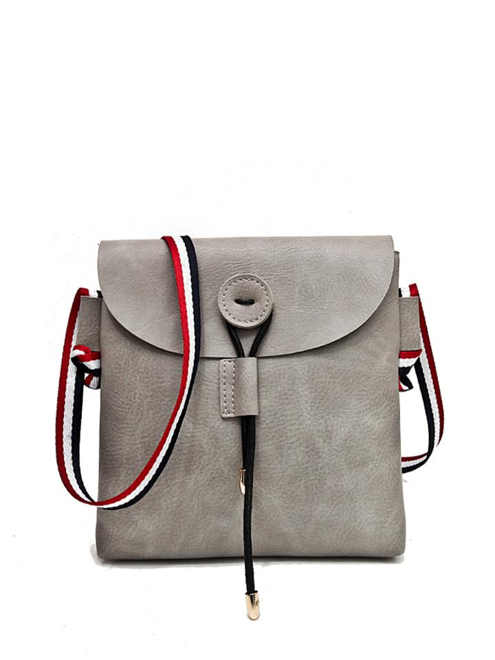 Romwe Striped Strap Flap Shoulder Bag