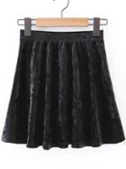 Romwe Cute Velvet A Line Skirt