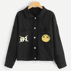 Romwe Pocket Detail Button Front Jacket
