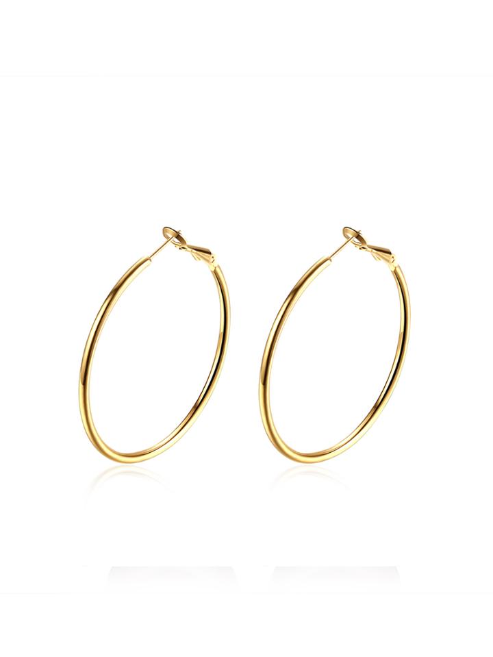 Romwe Plated Hoop Earrings