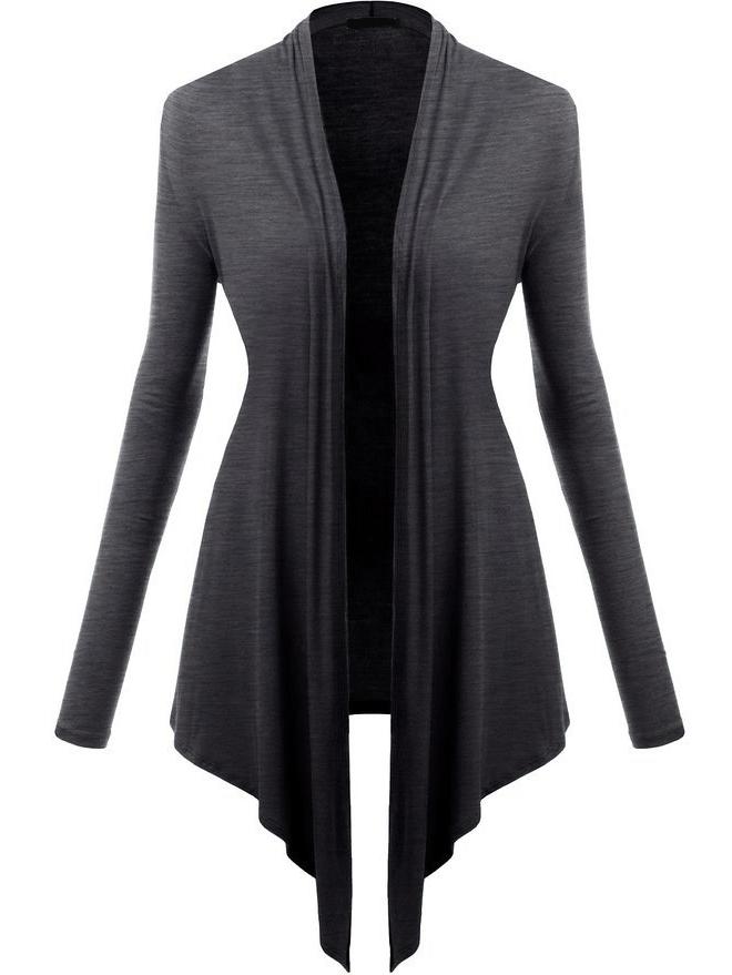 Romwe Long Sleeve Asymmetrical Grey Coat