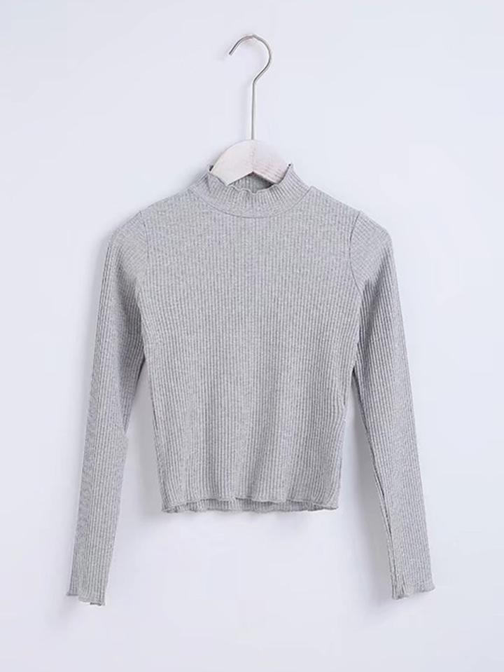 Romwe Lettuce Edge Rib Top
