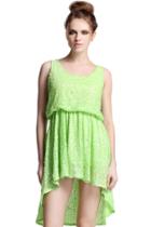Romwe Fluorescent Green Sequined Dress