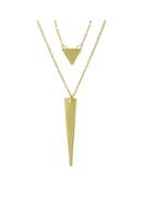 Romwe Punk Rock Style Gold Plated Multilayer Chain Necklace