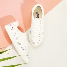 Romwe Unicorn Print Lace-up Front Sneakers