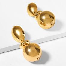 Romwe Metal Ball Layered Drop Earrings