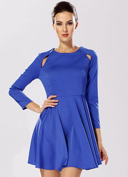 Romwe Hollow Slim Flouncing Dress