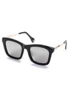 Romwe Silver Lenses Retro Reflective Square Sunglasses
