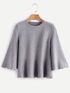 Romwe Grey Contrast Trim Jersey Loose Sweater