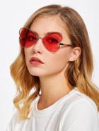 Romwe Heart Pattern Tinted Lens Sunglasses