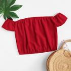 Romwe Off Shoulder Elastic Crop Top