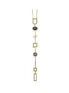 Romwe Golden Color Metal Geometric Long Pendant Necklaces