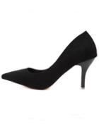 Romwe Black Pointed Out High Stiletto Pumps