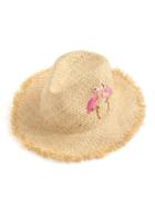 Romwe Couple Flamingo Pattern Fedora Straw Hat
