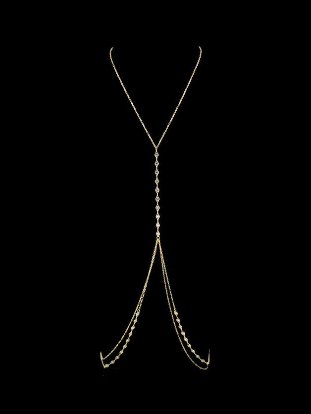 Romwe Gold Summer Body Jewelry Necklace Sexy Women Bijoux