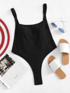 Romwe High Leg Open Back Swimsuit