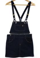 Romwe Black Pocket Suspender Skirt