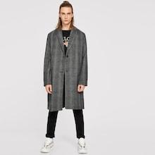 Romwe Guys Notch Collar Buttoned Plaid Coat