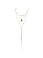 Romwe Gold Color Plated Long Chain Necklace
