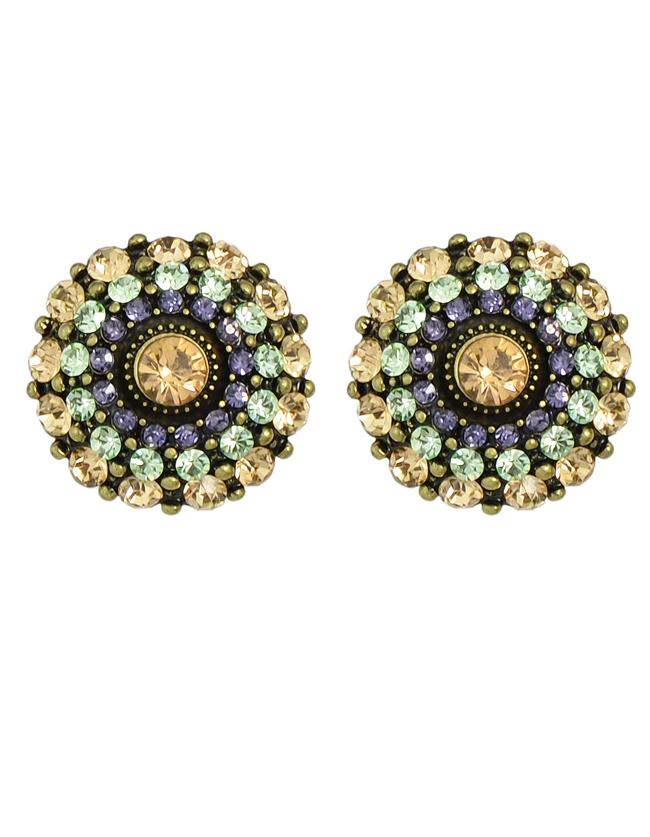 Romwe Multicolors Rhinestone Small Stud Earrings For Women