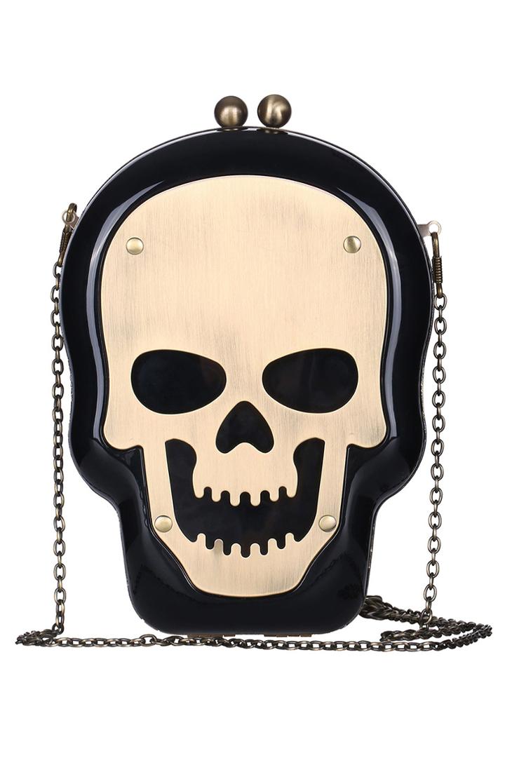 Romwe Weird Skull Shaped Black Bag