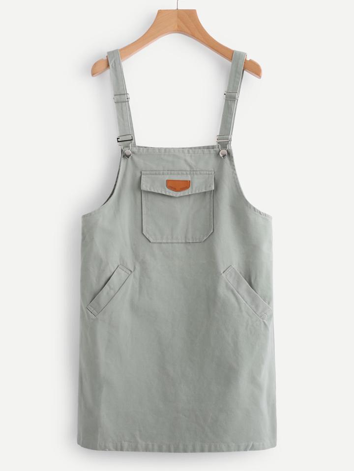 Romwe Slit Back Overall Dress