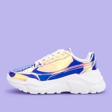 Romwe Iridescent Lace-up Trainers