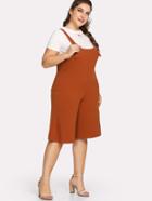 Romwe Pocket Side Pinafore Pants With Tee