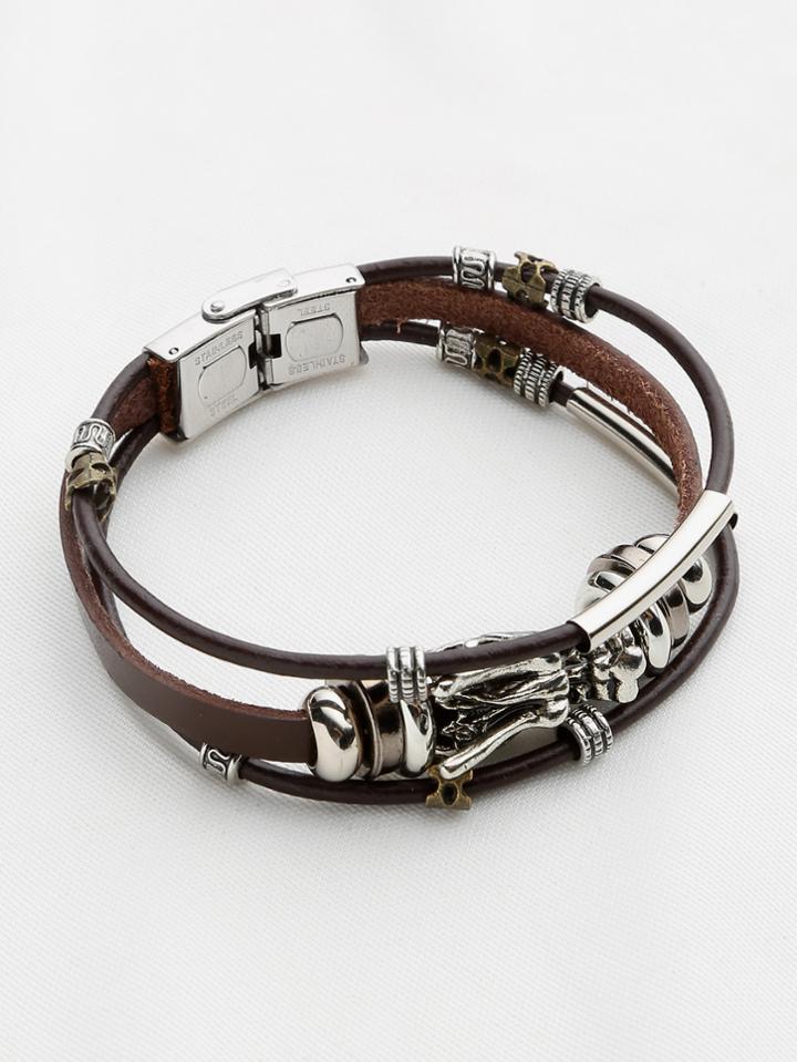 Romwe Dragon Detail Three Layer Retro Bracelet