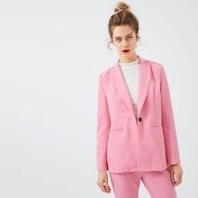 Romwe Button Up Notched Neck Solid Blazer