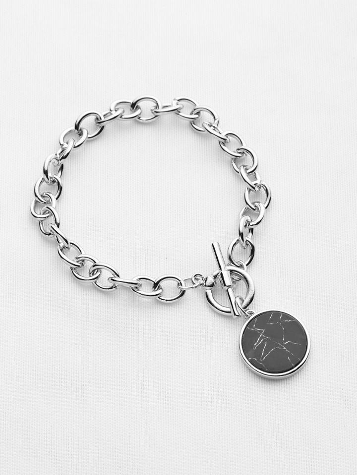 Romwe Round Charm Link Bracelet