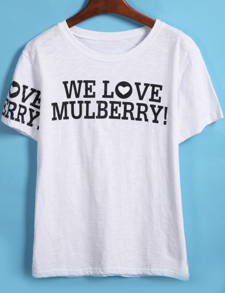 Romwe Snoopy Letters Print White T-shirt