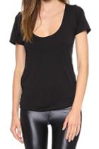 Romwe Backless Sheer Black T-shirt