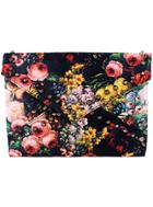 Romwe Black Rivet Floral Clutch Bag