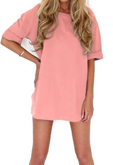 Romwe Short Sleeve Shift Dress