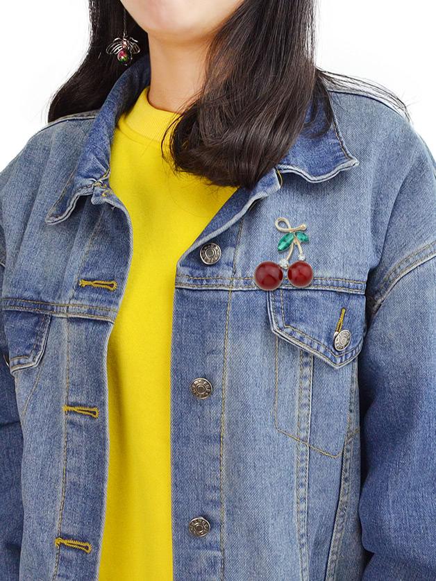 Romwe Cherry Brooch