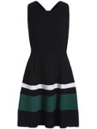 Romwe Crisscross-back Sleeveless Striped Dress