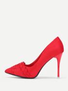 Romwe Scalloped Design Pointed Toe High Heels