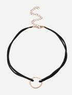 Romwe Black Alloy Ring Choker Necklace
