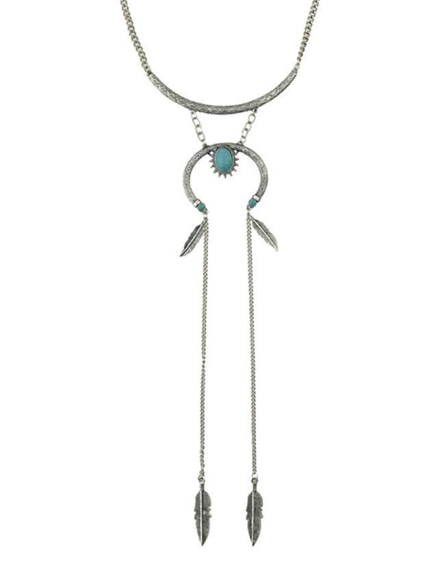 Romwe Atsilver Hanging Pendant Collar Necklace