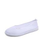 Romwe Solid Mesh Flat Shoes