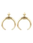 Romwe Alloy Gold Plated Stud Moon Earrings