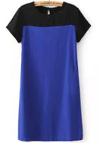 Romwe Colour-block Short Sleeve Slim Dress
