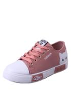 Romwe Cartoon Print Lace Up Low Top Sneakers