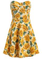 Romwe Strapless Florals Flare Dress