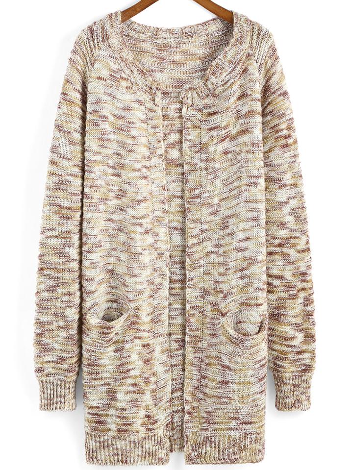 Romwe Round Neck Pockets Coat