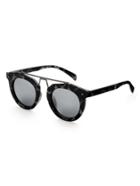 Romwe Top Bar Leopard Frame Sunglasses