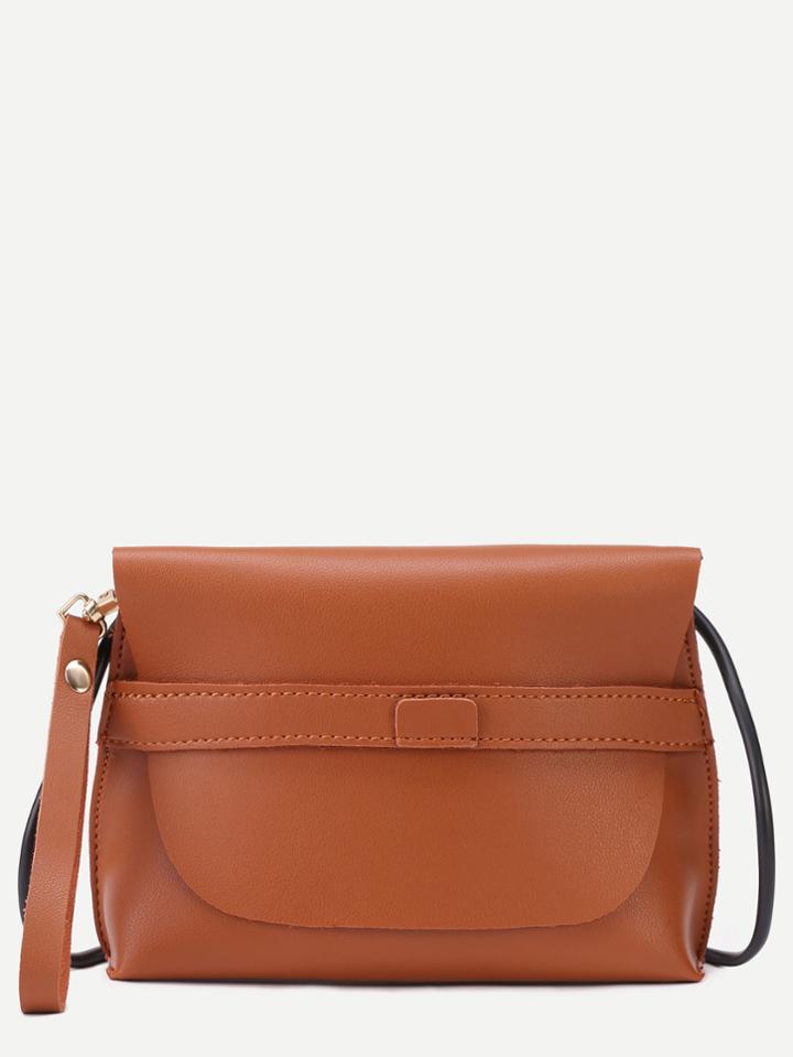 Romwe Yellow Pu Convertible Saddle Bag