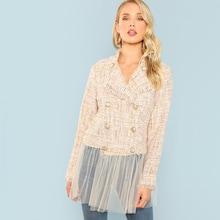 Romwe Double Breasted Collar Jacket